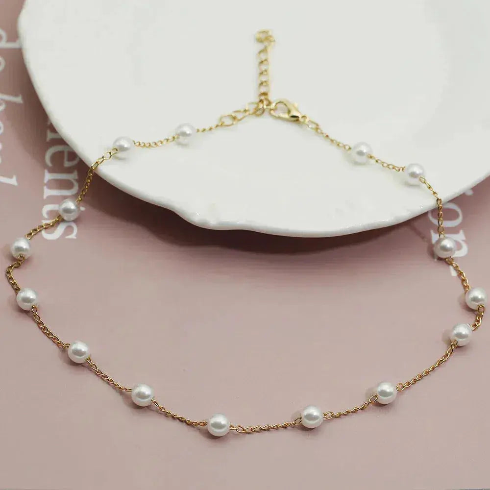 Collier Doré avec Perles Espacées