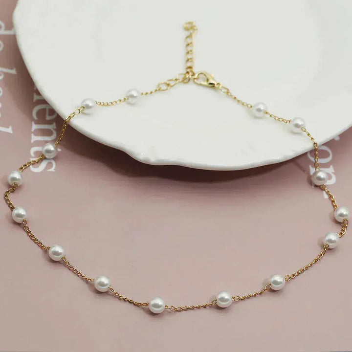 Collier Doré avec Perles Espacées