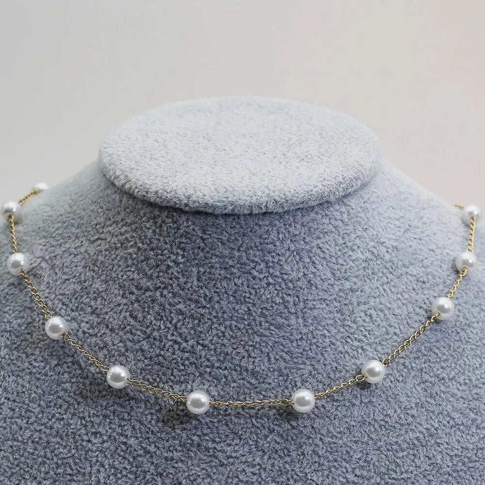 Collier Doré avec Perles Espacées