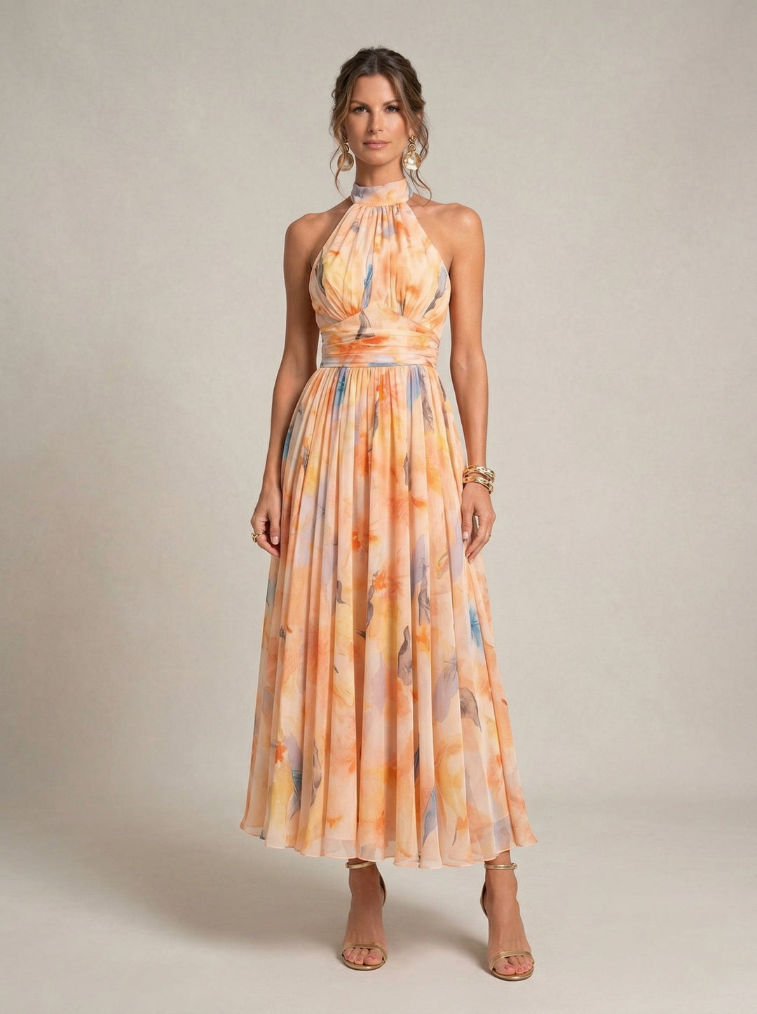 Esther™ │Robe à bretelles avec imprimé aquarelle