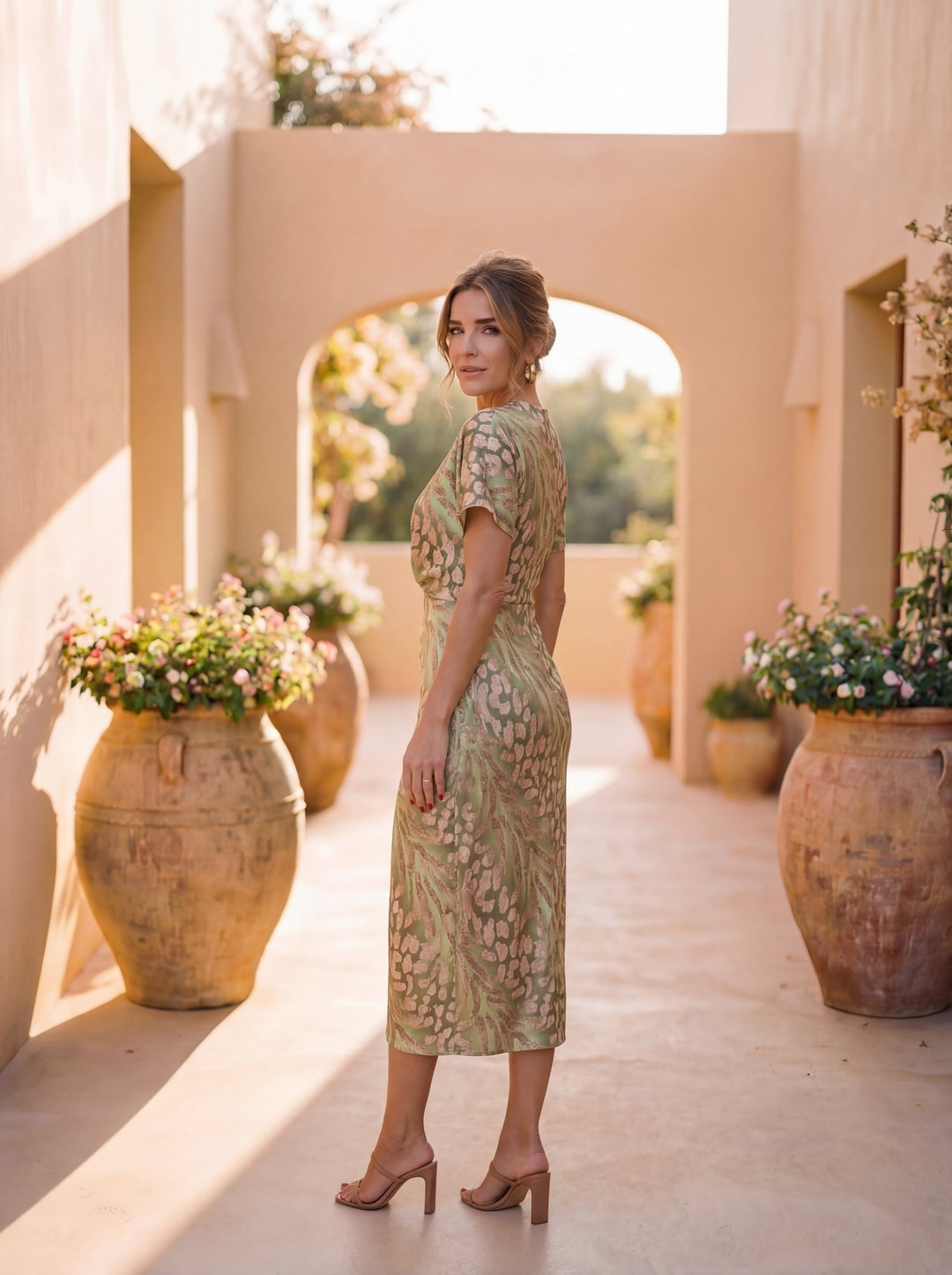 Calandra™│ Robe midi avec drapé élégant