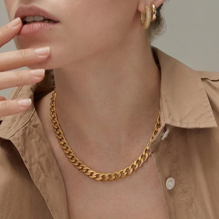 Collier en maillons cubains épais