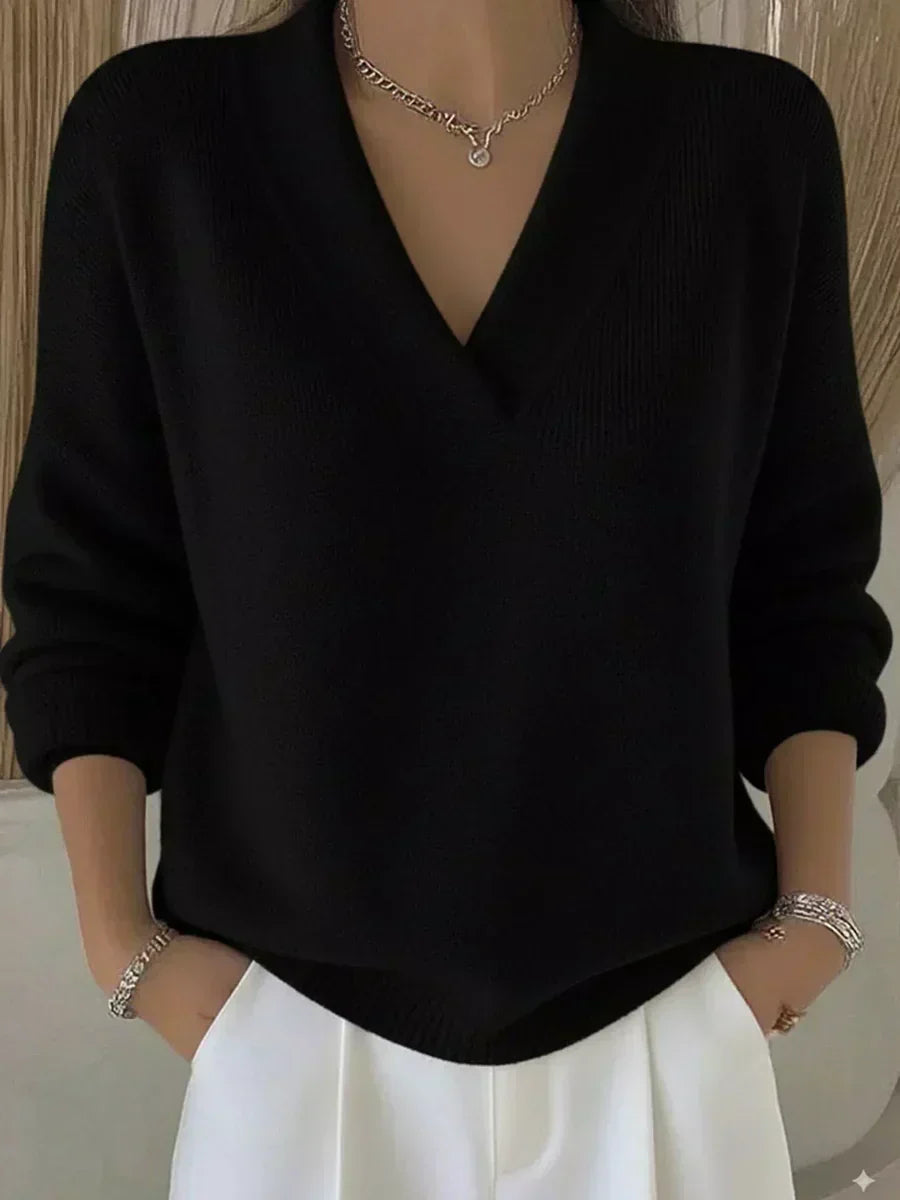 Viola | Pull Doux avec Décolleté en V