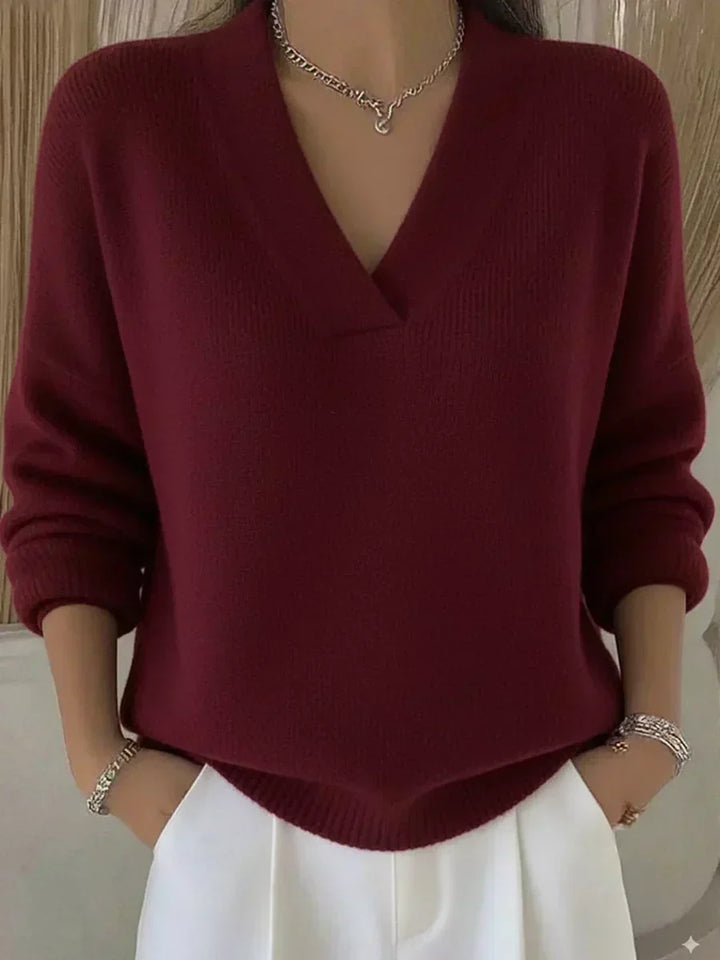 Viola | Pull Doux avec Décolleté en V