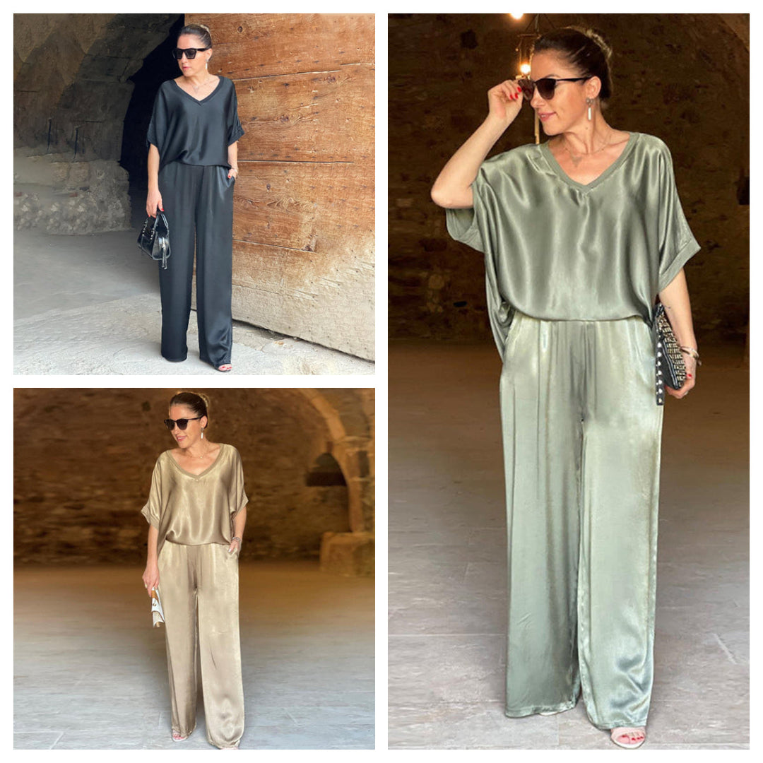 Pauline - Shimmering Satin Set