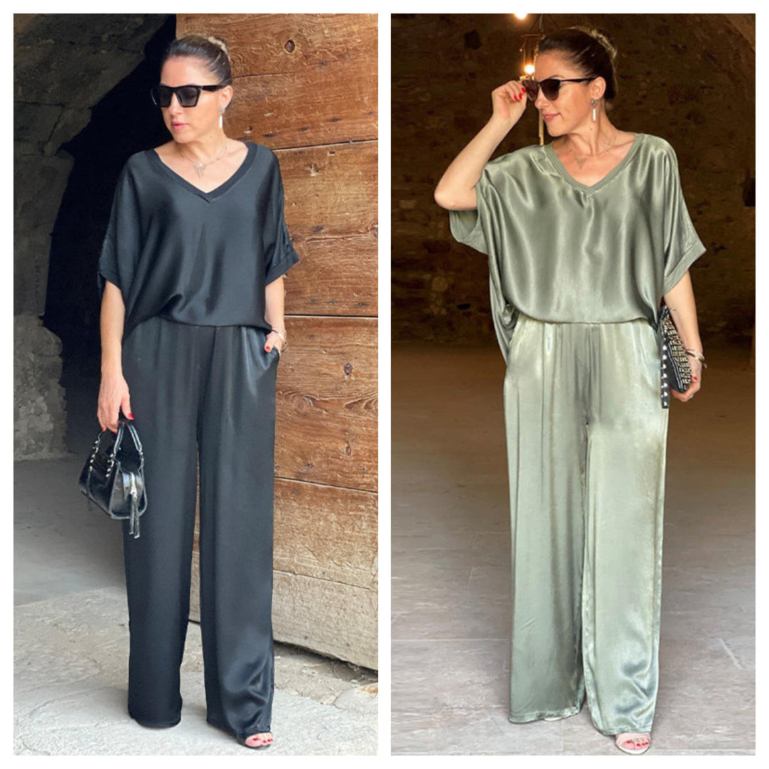 Pauline - Shimmering Satin Set