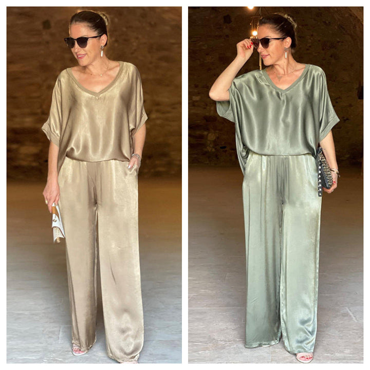 Pauline - Shimmering Satin Set