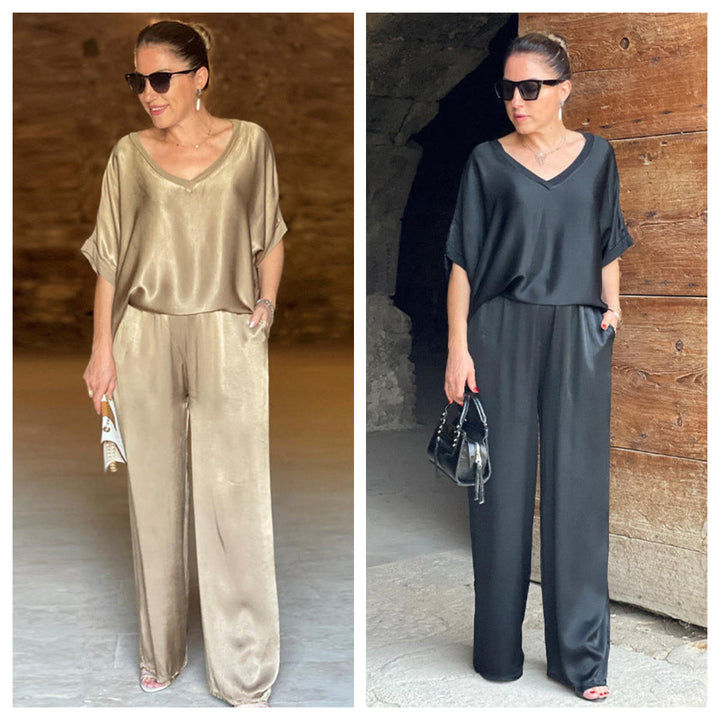 Pauline - Shimmering Satin Set