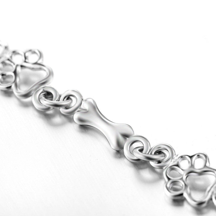Bracelet en Édition Limitée avec Charms Patte de Chien et Os en Argent Pur