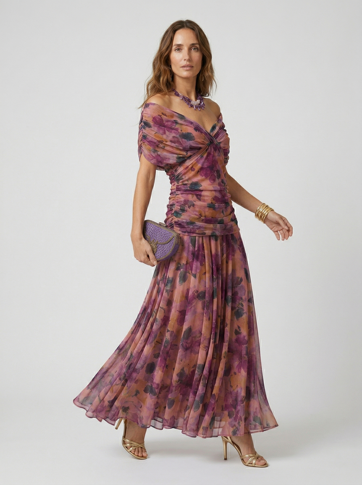 Nora│Robe longue avec décolleté en V