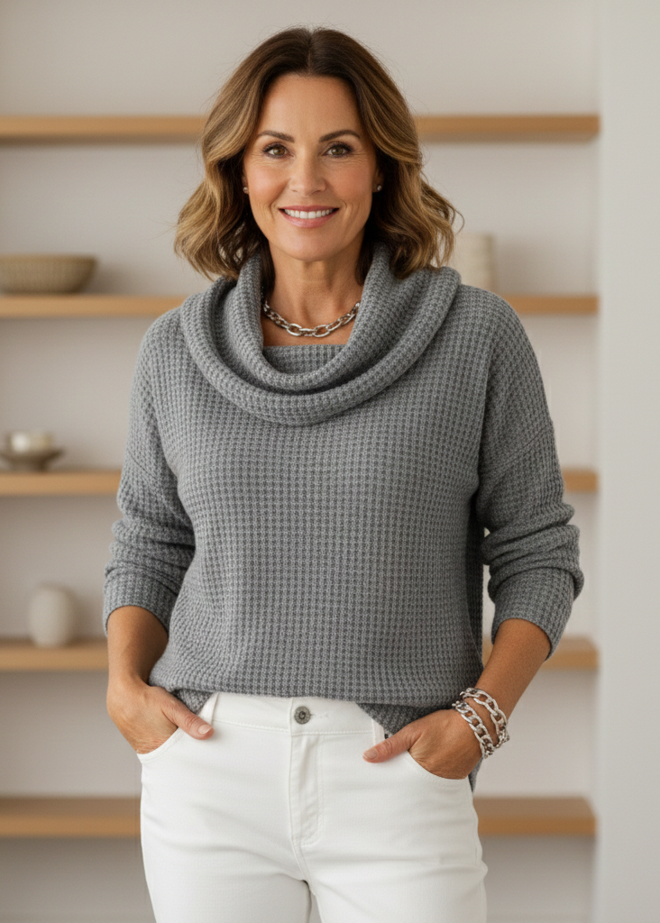 Amber™ | Pull chaud avec élégant décolleté en cascade