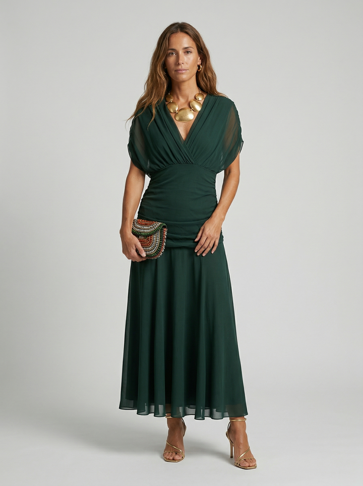 Nora│Robe longue avec décolleté en V