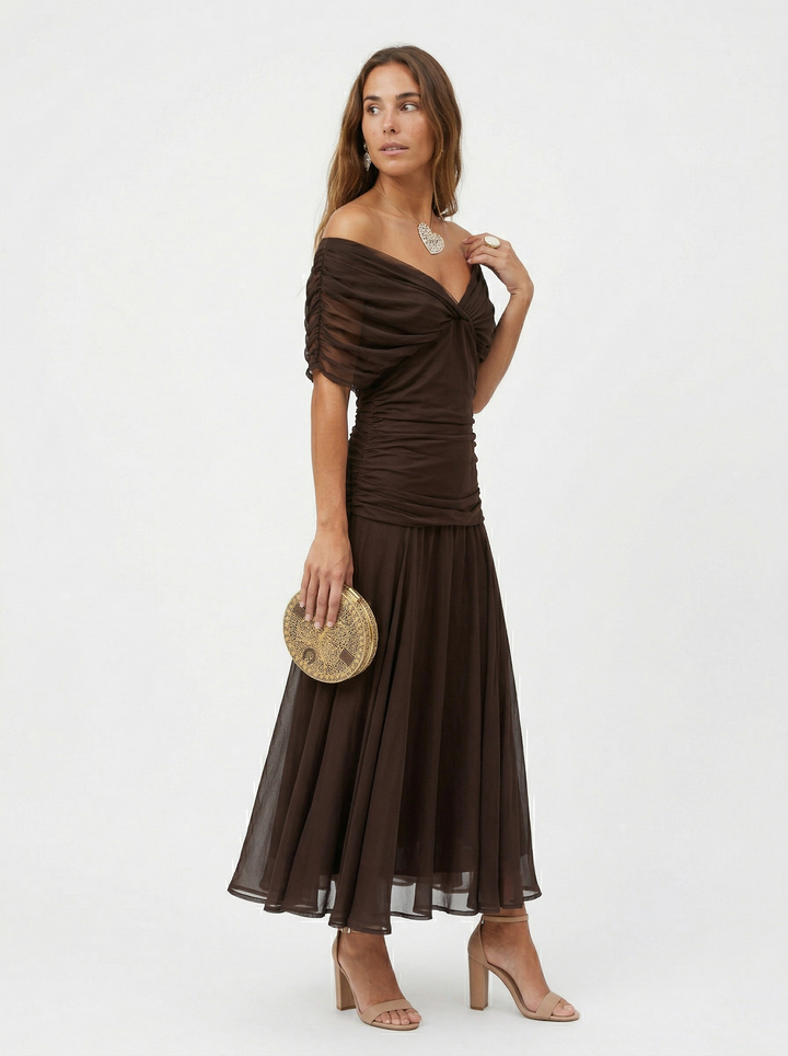 Nora│Robe longue avec décolleté en V