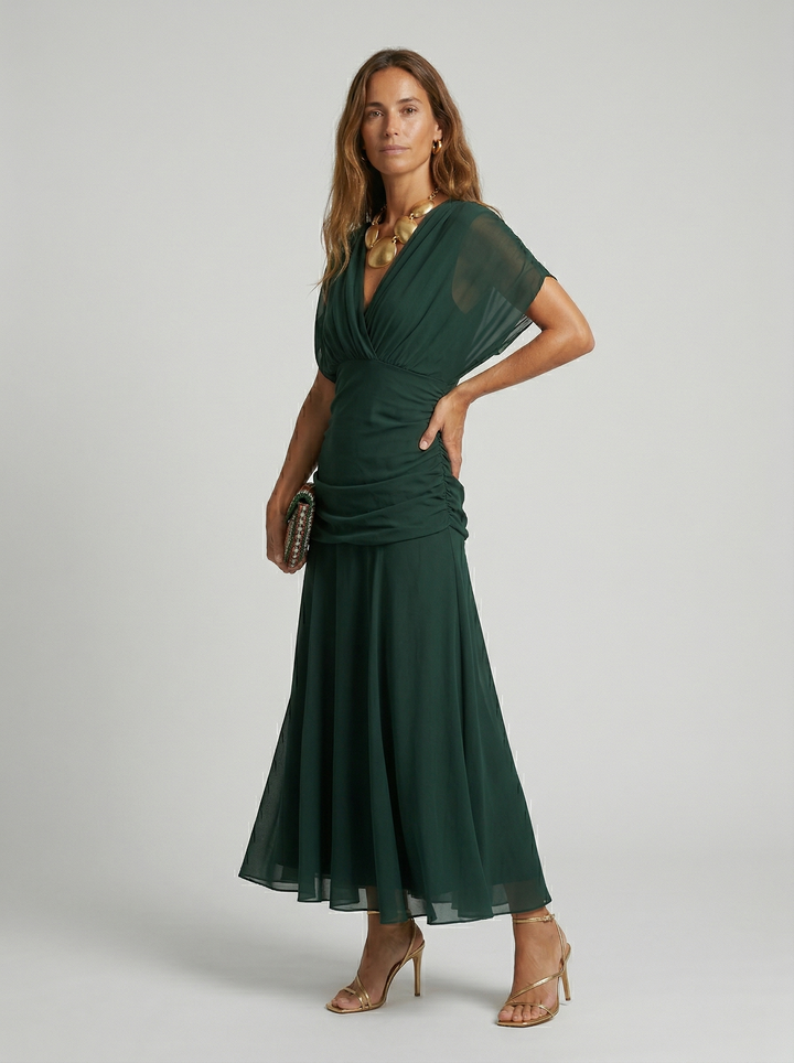 Nora│Robe longue avec décolleté en V