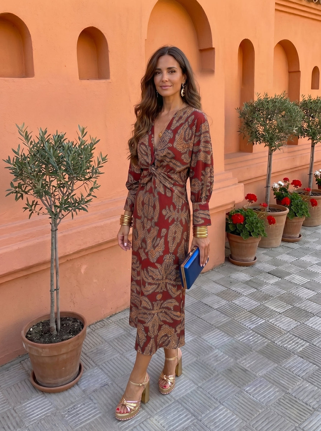 Silvia™│Robe Midi avec Imprimé