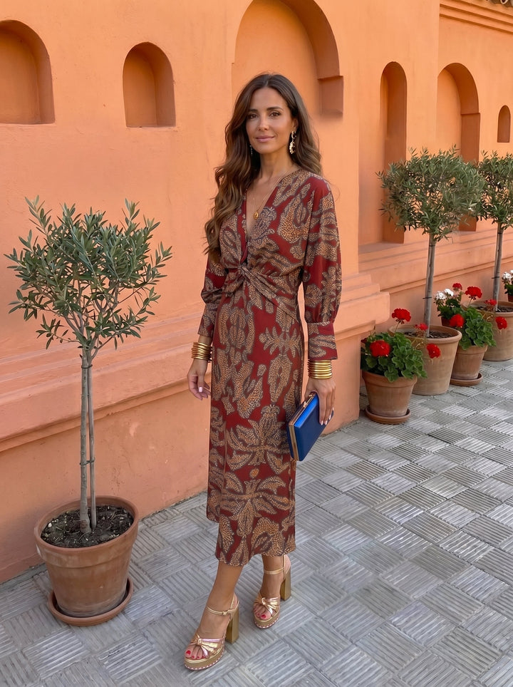 Silvia™│Robe Midi avec Imprimé