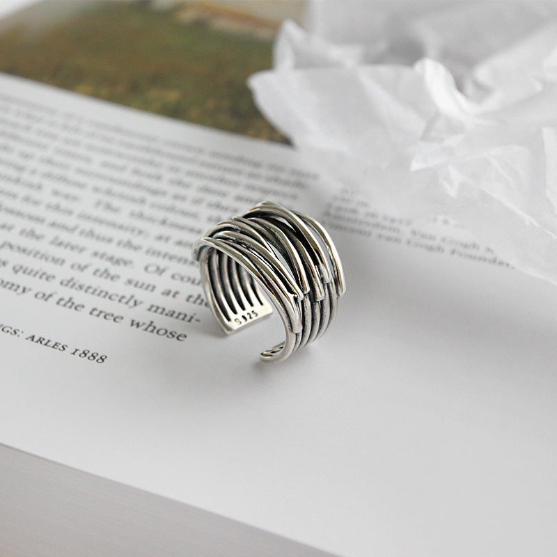 Bague Ajustable en Argent avec Couches