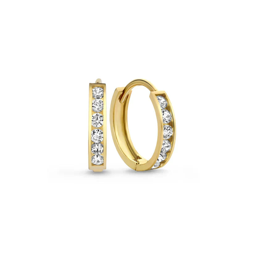Élégant ensemble de boucles d'oreilles en or Brillane avec pierres