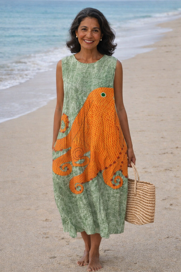 Teresa | Robe midi de style océanique