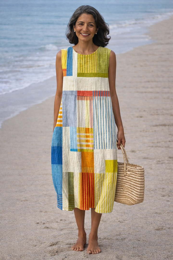Eva | Robe Midi Géométrique