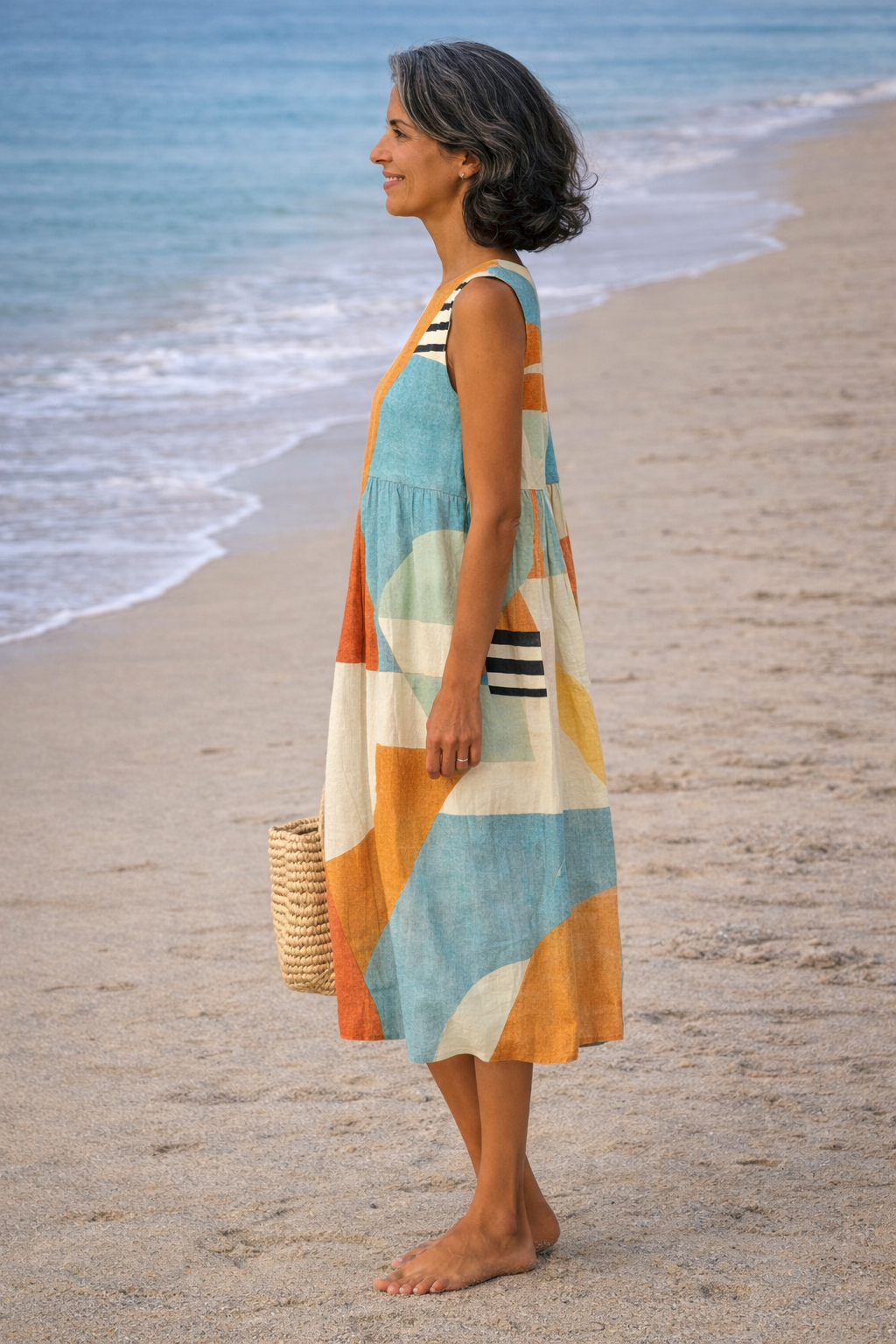 Iris | Robe Midi Géométrique