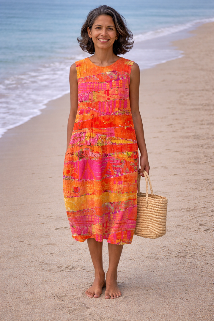 Flora | Robe Midi Coucher de Soleil