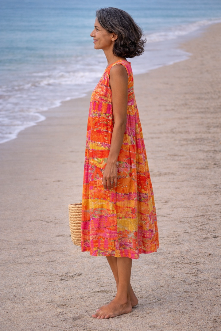 Flora | Robe Midi Coucher de Soleil