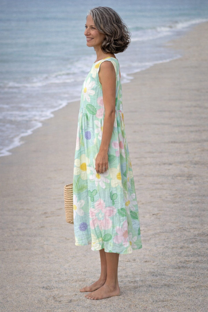 Irene | Robe midi à fleurs pastel