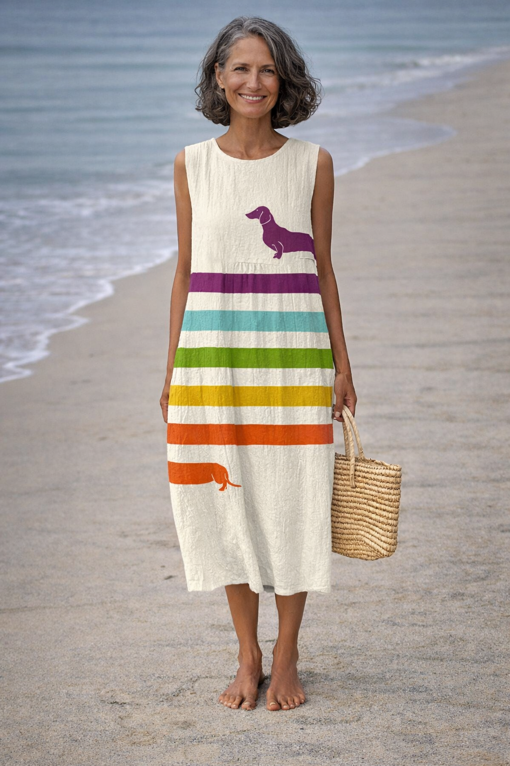 Andrea | Robe midi avec imprimé de teckel