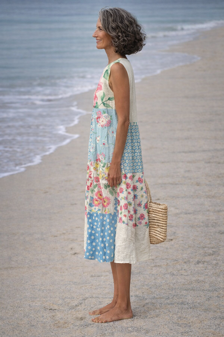 Valeria| Robe Midi Patchwork