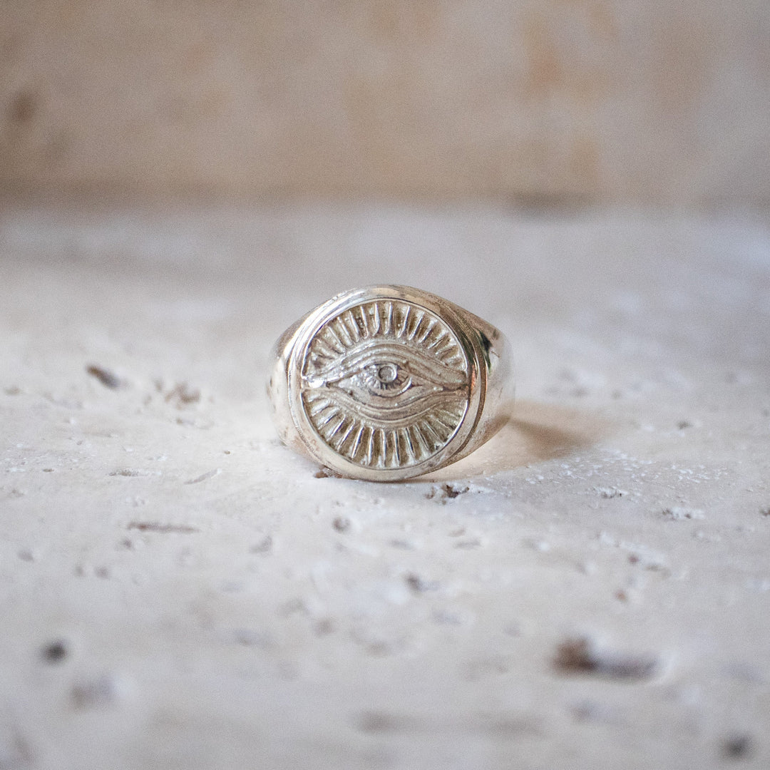 Bague Sceau Horus 925 Argent Sterling fait main