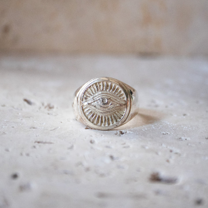 Bague Sceau Horus 925 Argent Sterling fait main