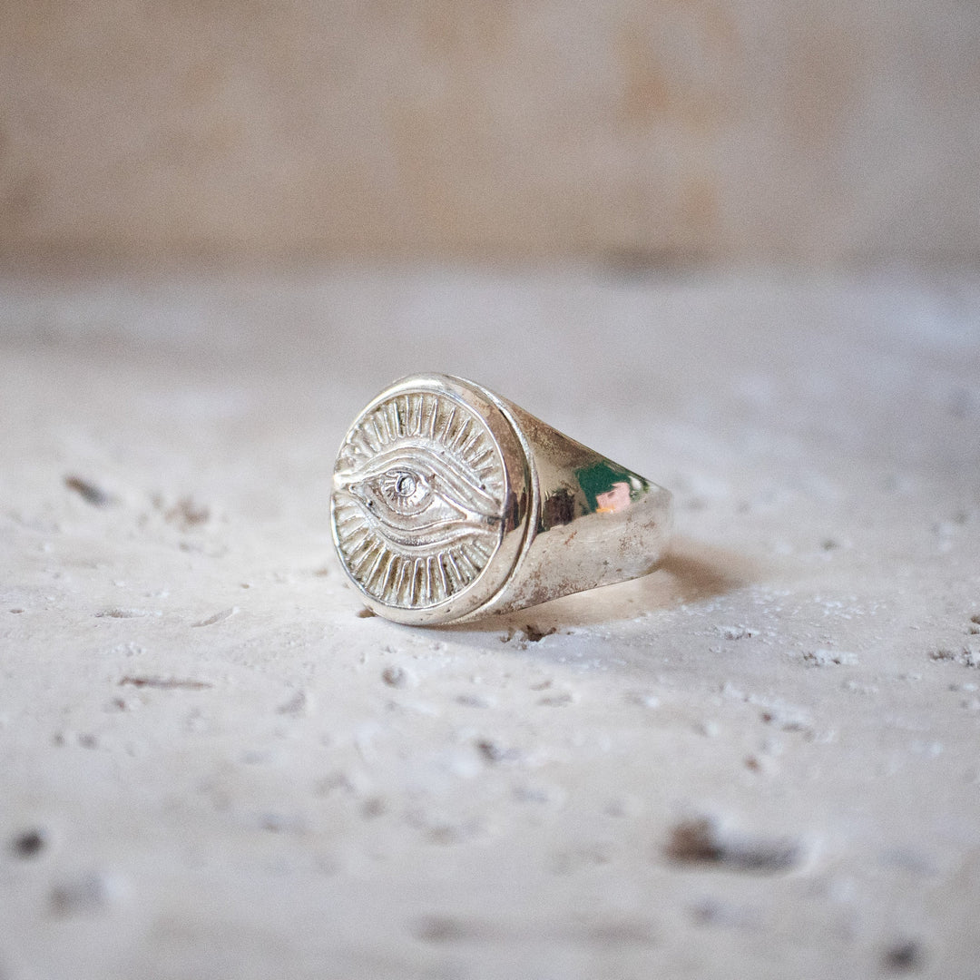 Bague Sceau Horus 925 Argent Sterling fait main