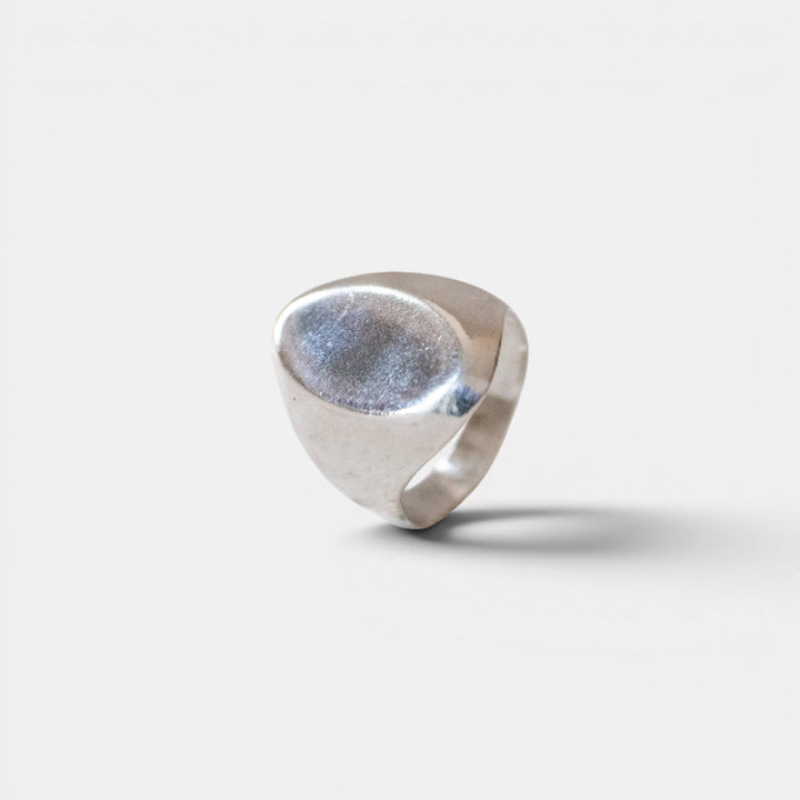 Grande bague de sceau ovale en argent sterling 925 | Bague de sceau en forme d'œil, faite à la main