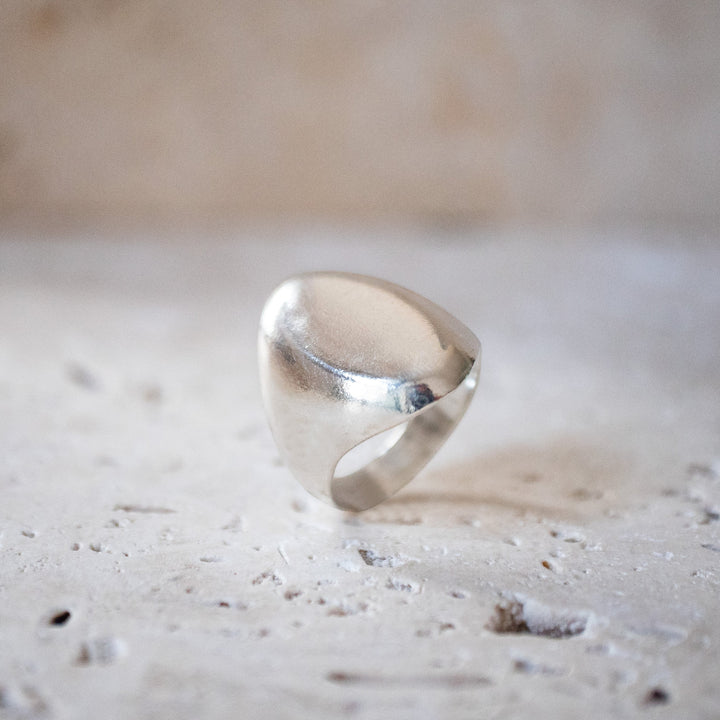 Grande bague de sceau ovale en argent sterling 925 | Bague de sceau en forme d'œil, faite à la main