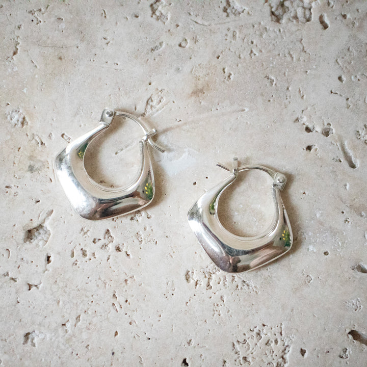 Boucles d'oreilles carrées chunky en argent sterling 925