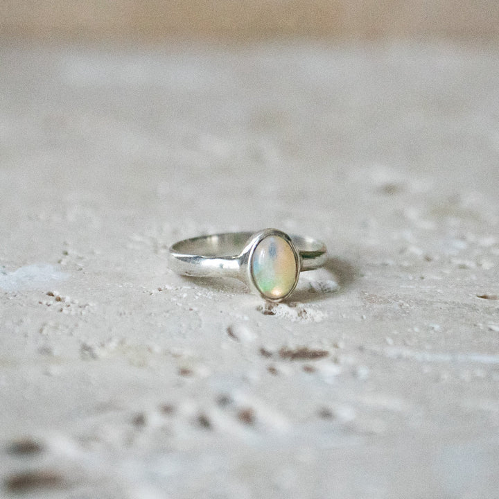 Bague en Argent Sterling 925 avec Opale Éthiopienne Naturelle