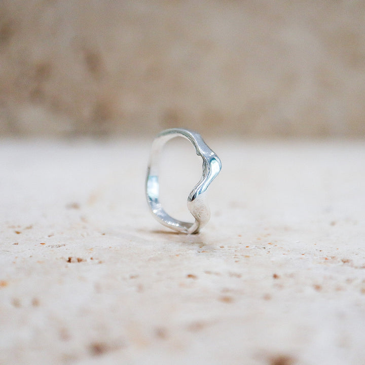 Bague asymétrique « Melting » en argent sterling 925