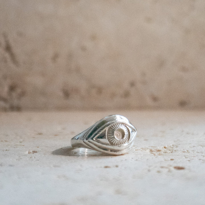 Talisman Boze Blik Protection Yeux Bague en Argent Sterling 925