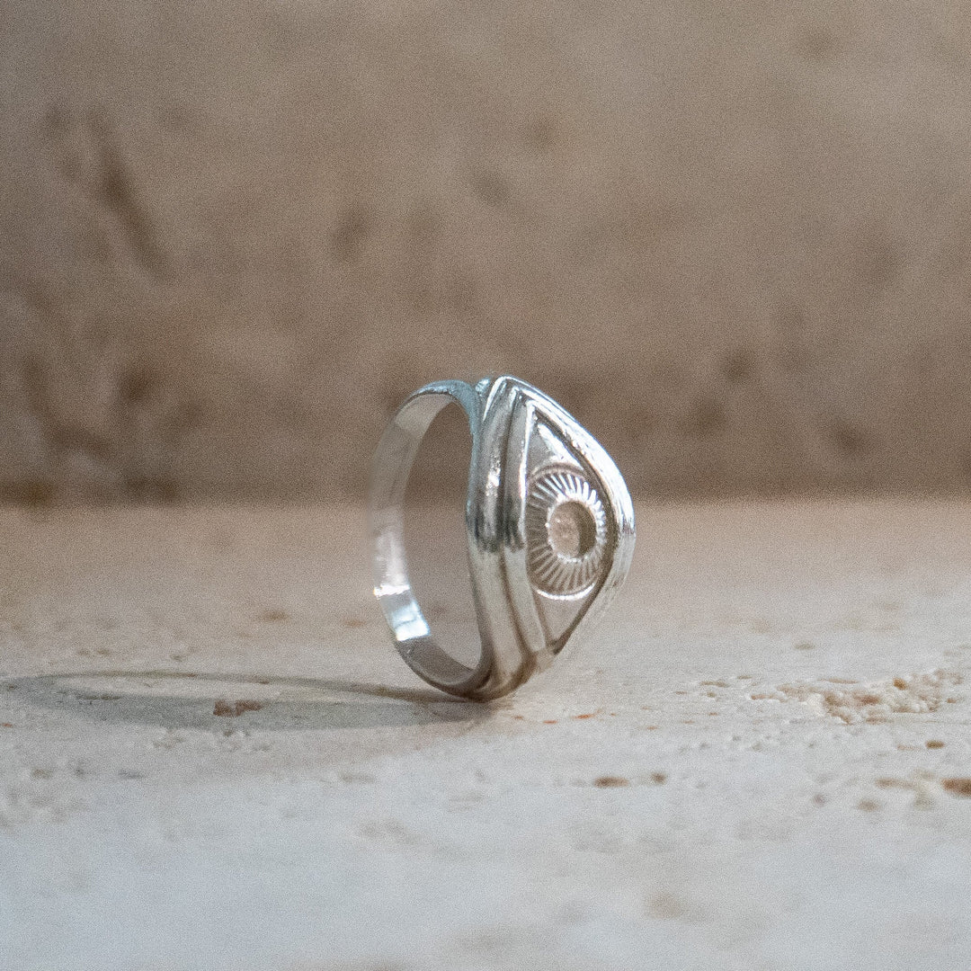 Talisman Boze Blik Protection Yeux Bague en Argent Sterling 925