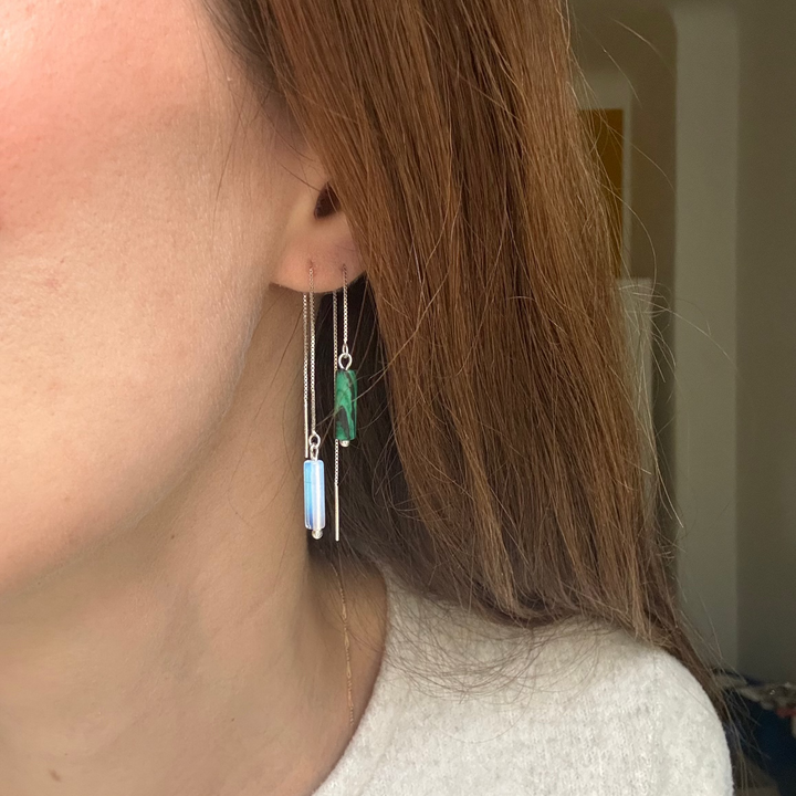 Boucles d'oreilles Filigrane avec Opalite – Argent Sterling 925, fait main