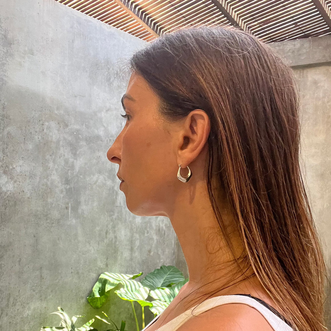 Boucles d'oreilles carrées chunky en argent sterling 925