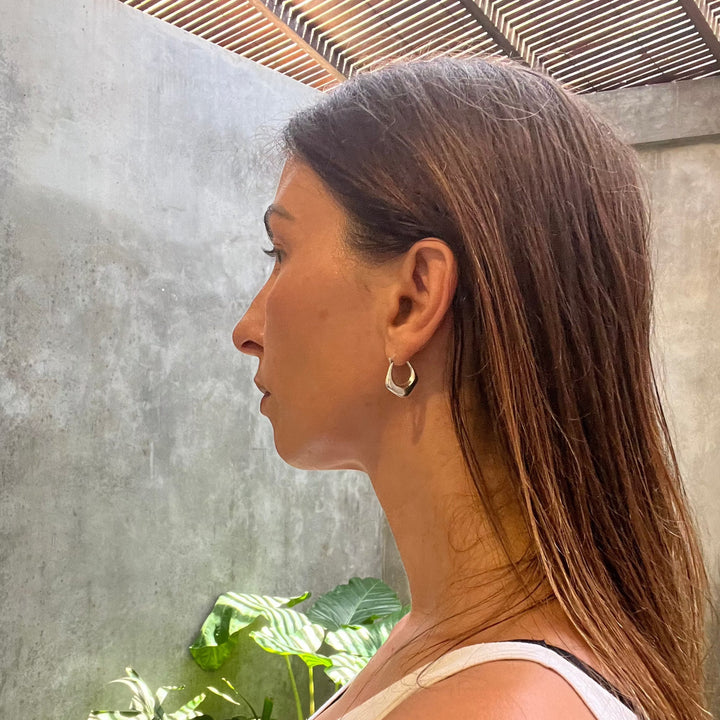Boucles d'oreilles carrées chunky en argent sterling 925