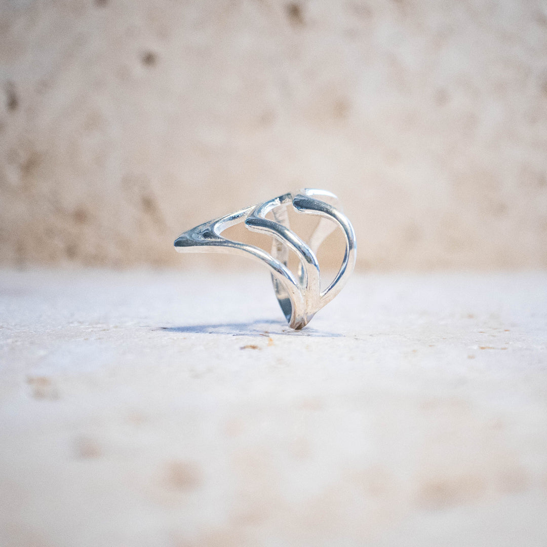 Bague asymétrique en argent sterling 925 – fait main & massif