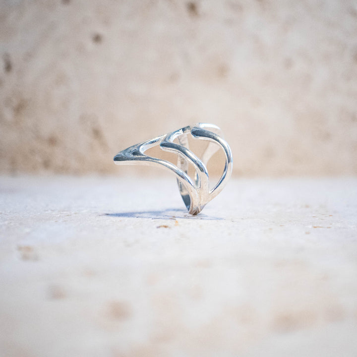 Bague asymétrique en argent sterling 925 – fait main & massif