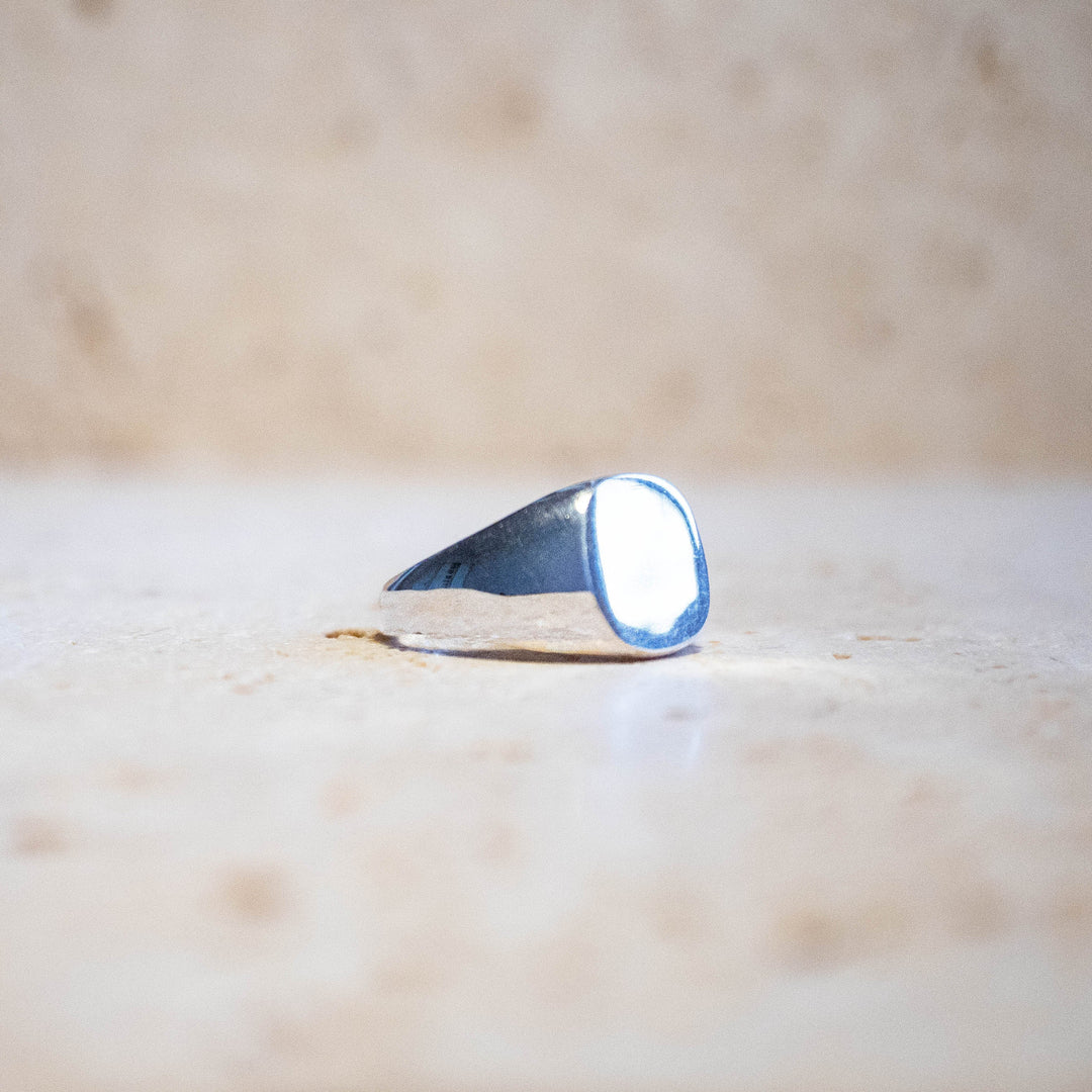 Bague de sceau en argent sterling 925 fait main