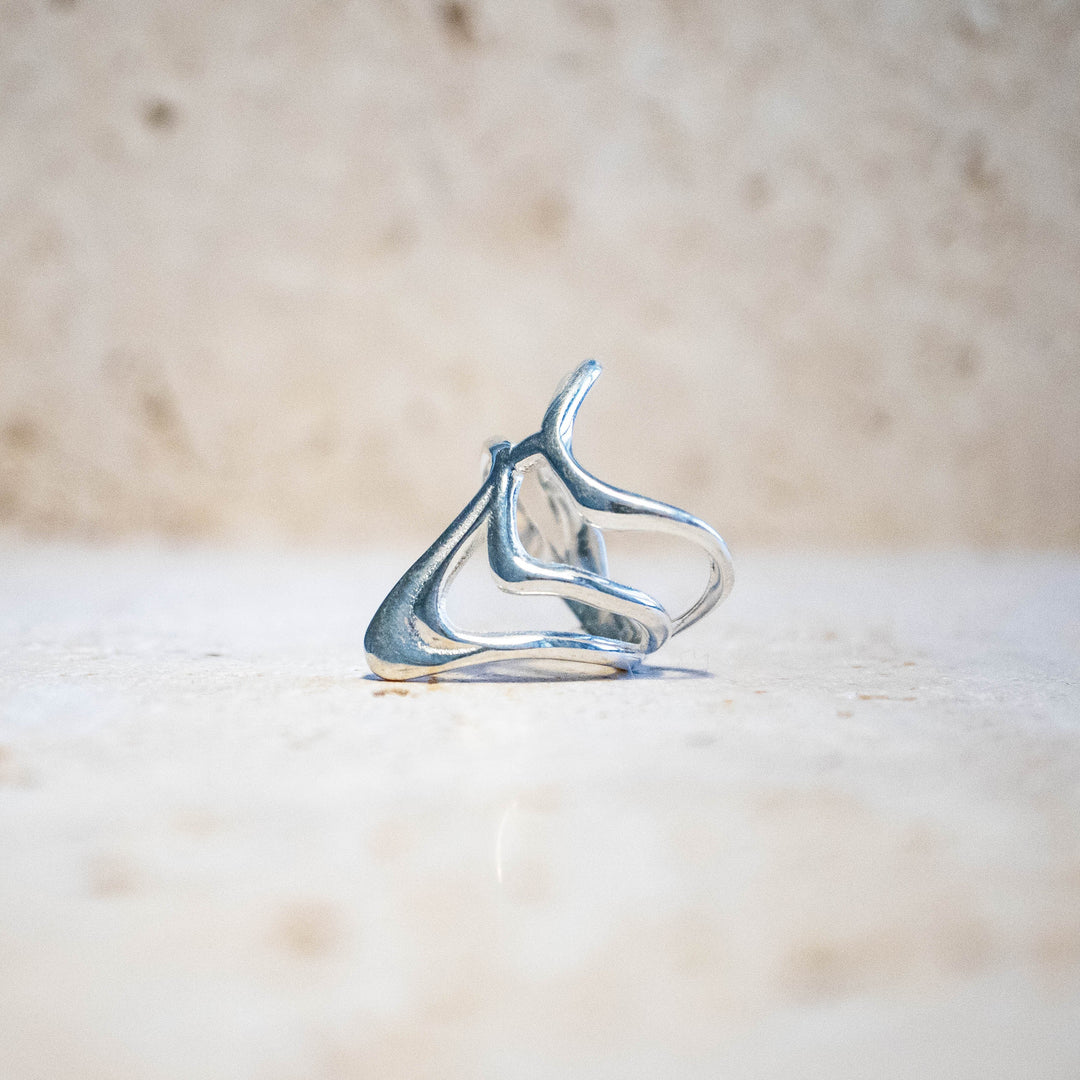 Bague asymétrique en argent sterling 925 – fait main & massif