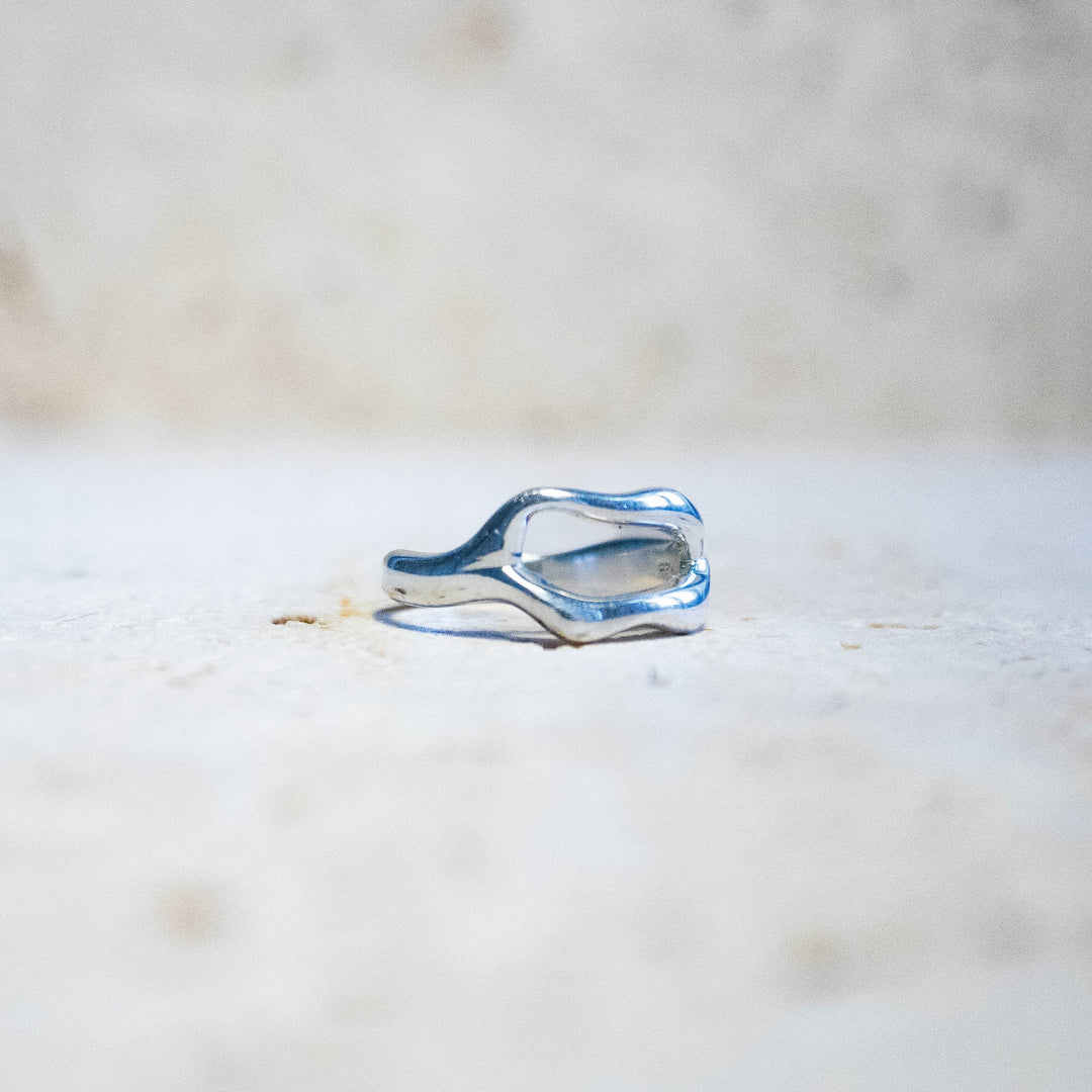 Bague organique en argent sterling 925 – fait main