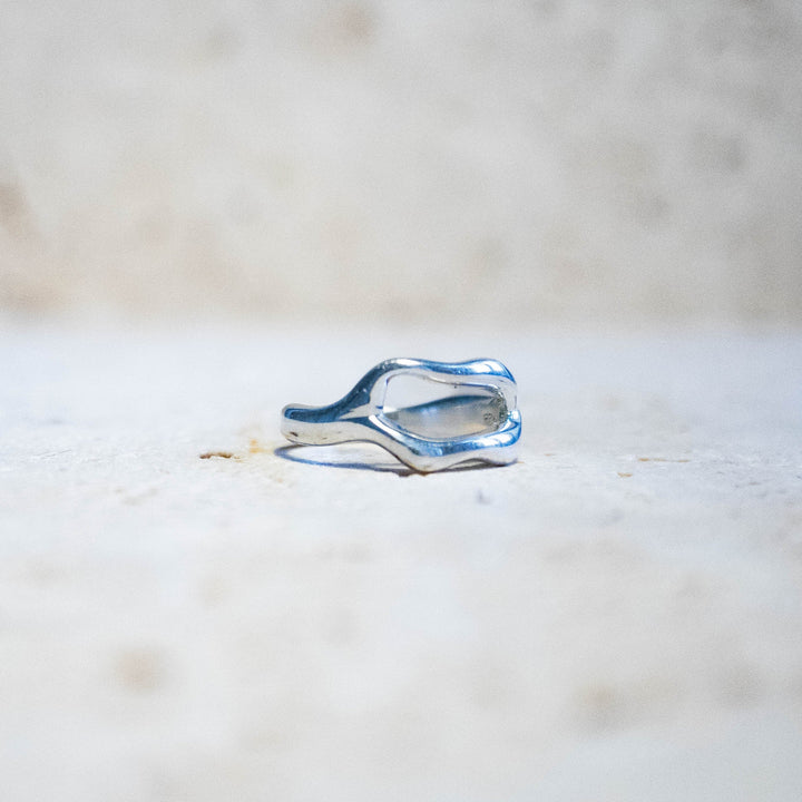 Bague organique en argent sterling 925 – fait main