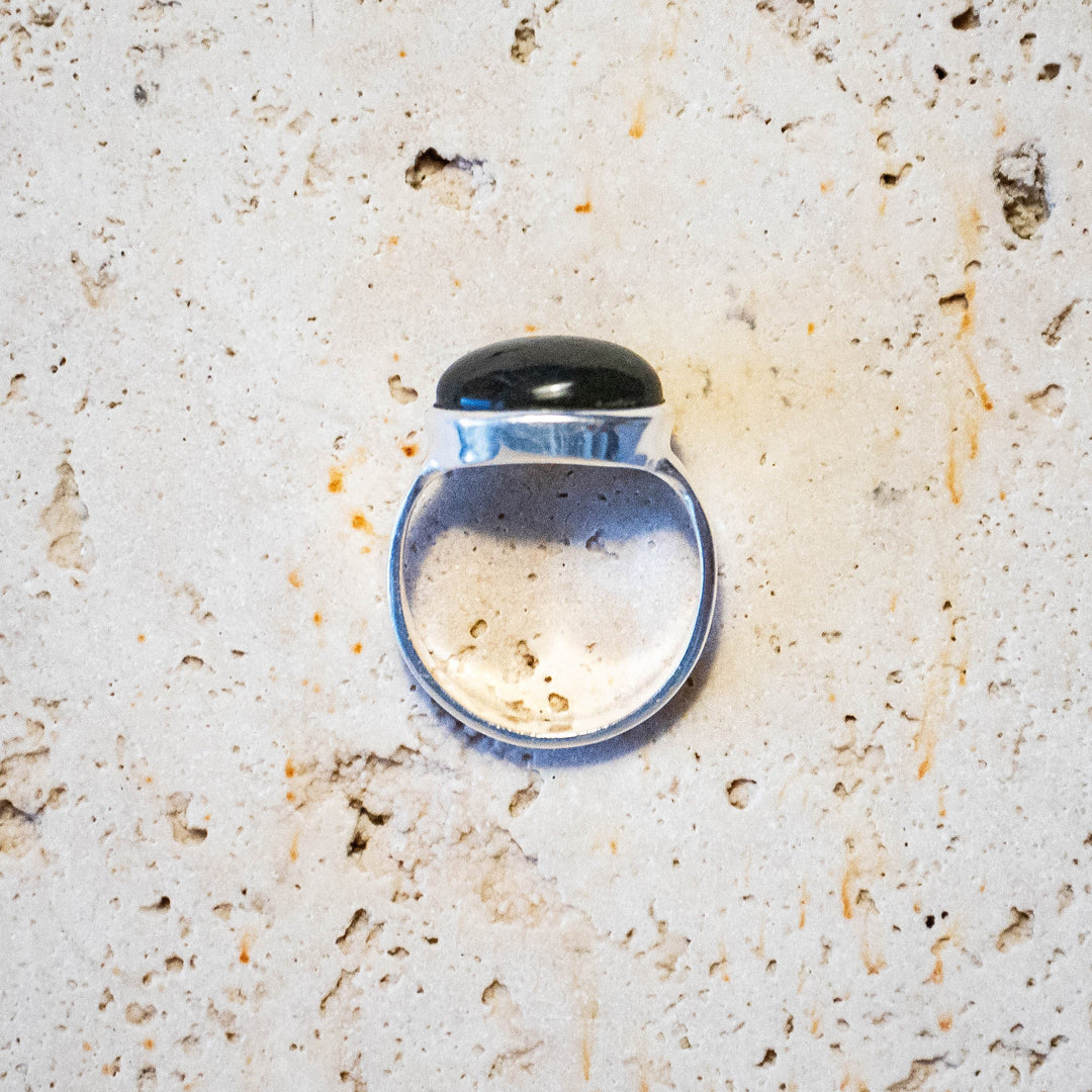 Grande Bague Ovale en Labradorite en Argent Sterling 925